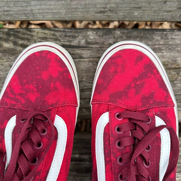 Vans Old Skool Tie Dye Red White Canvas Lace Up Skate Shoes Sneakers Men's Sz 10 - Picture 6 of 9
